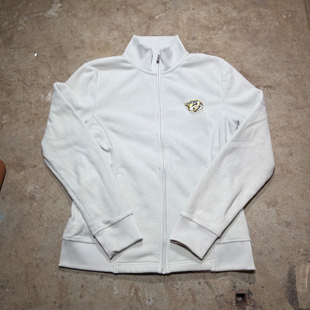 Levelwear Nashville Predators Womens Fleece Jacket Cream Full Zip Medium NHL
